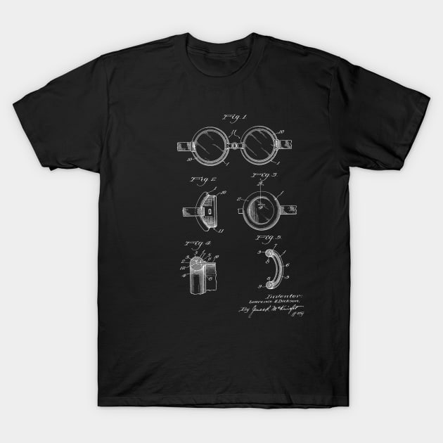 Cushion for Goggles Vintage Patent Hand Drawing T-Shirt by TheYoungDesigns